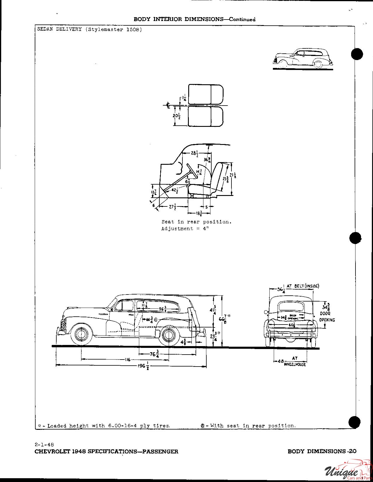1948 Chevrolet Specifications Page 30
